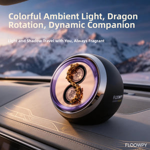 Floowpy "Dragon Floating" Car Fragrance Diffuser - electric, dynamic and rotating, premium car fragrance decoration